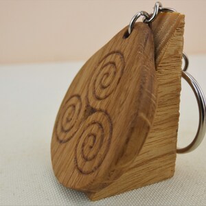 Celtic, Triskele, Triple Spiral, Wood Keyring, Key Ring, Wood Keychain ...