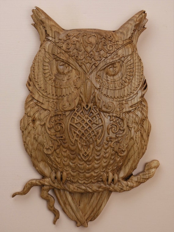 Owl Wall Art Carved Wood Wall Art Owl Totem Wood Wall Etsy