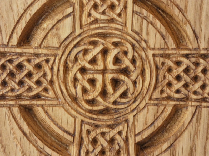 Large Oak Celtic Cross Wall Decor Wood Celtic Cross Wooden