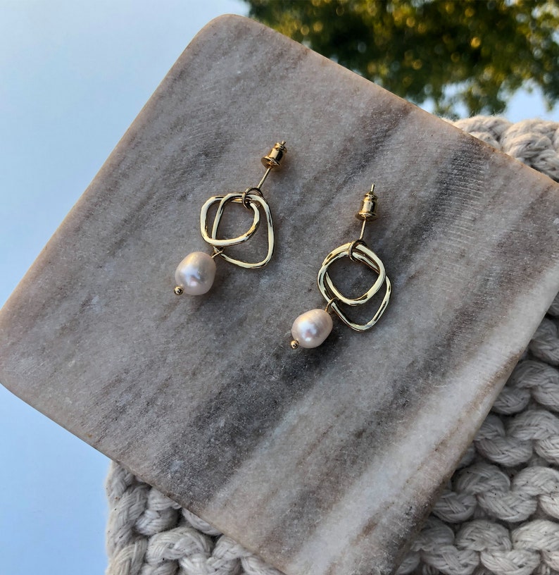 PRE-ORDER Gold Asymetrical Dangle Earring