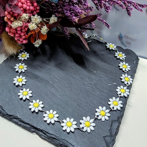 Wunderschönes sommerliches Edelstahl Daisy Fußkettchen. Geschenk für sie |Silber |Trending |Damen |Kinder |Statement Schmuck |Floral |Fußgelenk Armband