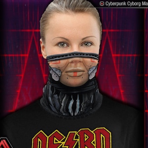 Cyberpunk Face Mask | Cyborg Android Robot Neck Gaiter // UNISEX // USA Free Shipping - ( Kryptic • Society )