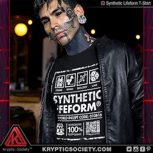 Synthetic Lifeform Cyberpunk T-Shirt | Android Robotics Cyborg Tee // UNISEX // USA Free Shipping - ( Kryptic • Society )