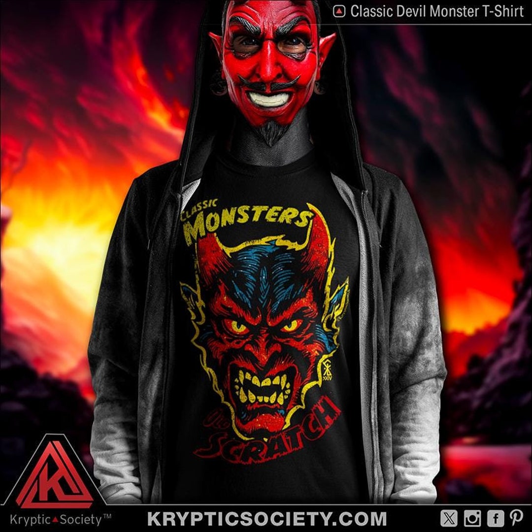 Classic Monsters Devil T-shirt | Retro Halloween | Horror Movie Demon ...