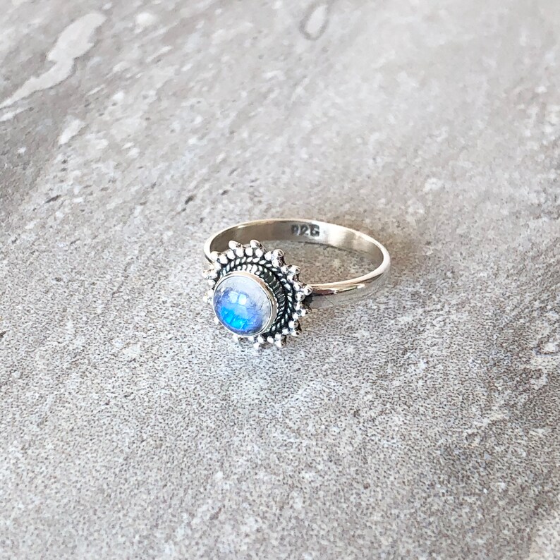 Rainbow moonstone gemstone ring Moonstone ring gemstone jewelry statement ring Sterling silver ring
