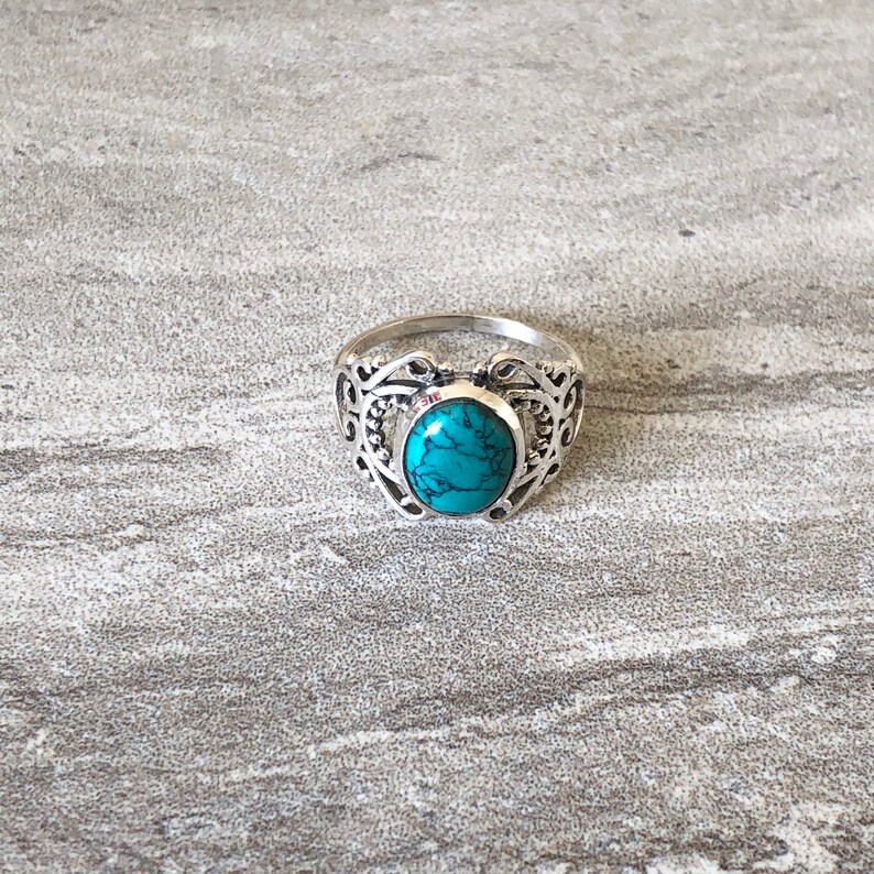 Sterling silver Gemstone Jewellery gemstone ring Turquoise gemstone ring