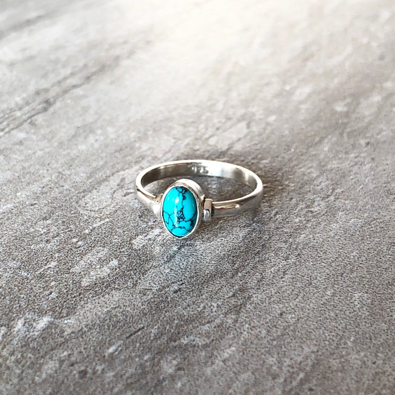 Turquoise gemstone ring Sterling silver Turquoise ring | Etsy