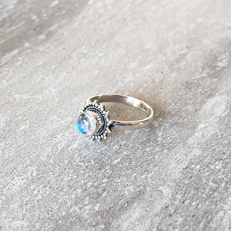 Rainbow moonstone gemstone ring Moonstone ring gemstone jewelry statement ring Sterling silver ring