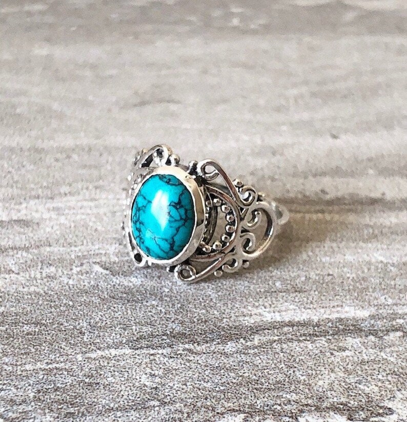 Sterling silver Gemstone Jewellery gemstone ring Turquoise gemstone ring