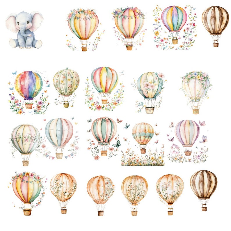 301 Watercolor Boho Baby Clipart | Newborn Animal Nursery Printable L ...