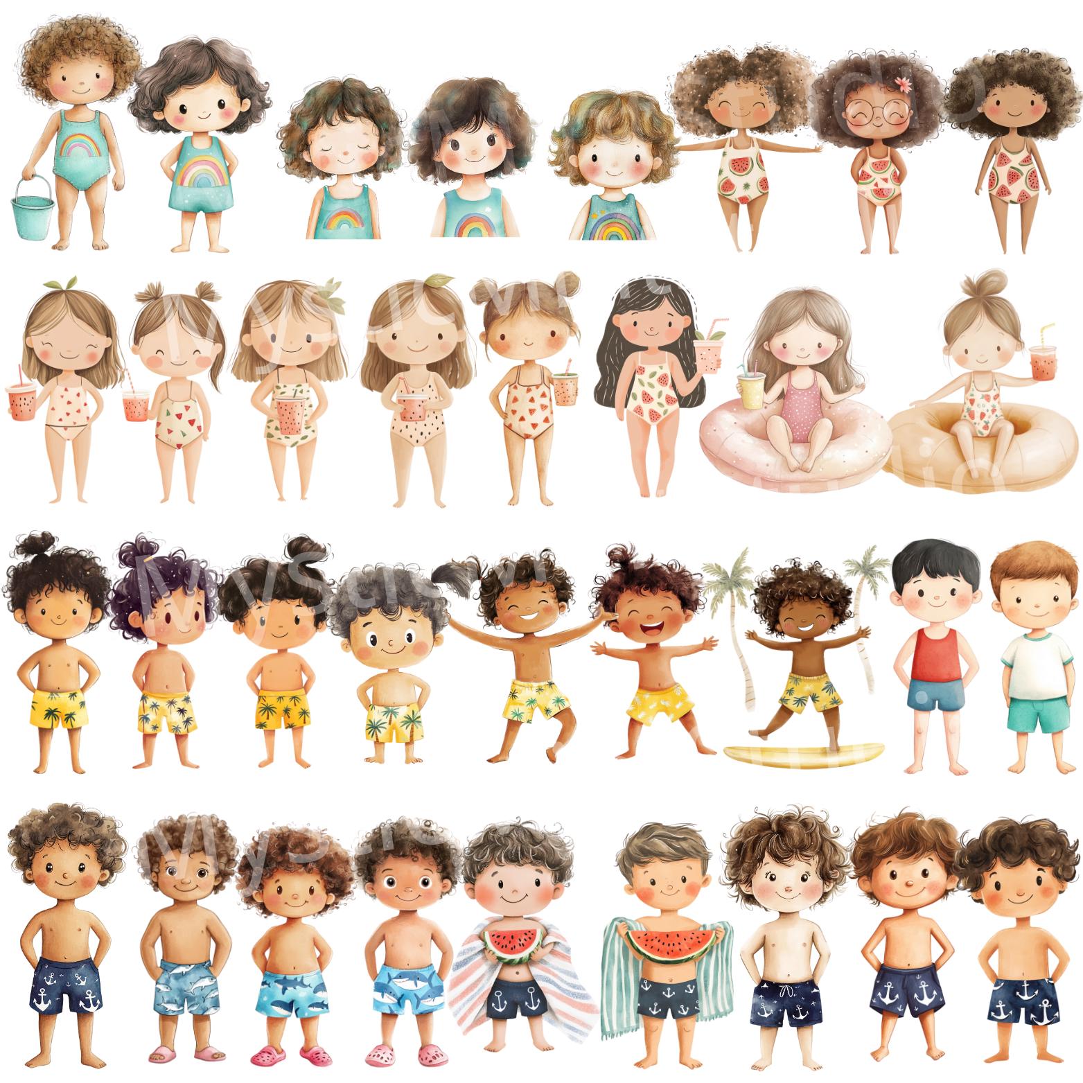 Watercolor Pool Party Clipart | Beach Party Clipart | Cute Summer ...