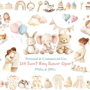 Aquarel boho baby clipart | Neutrale kinderkamer clipart l Baby shower clipart | Boho kinderkamerkunst | Boho teddybeer clipart | Schattige babyshower