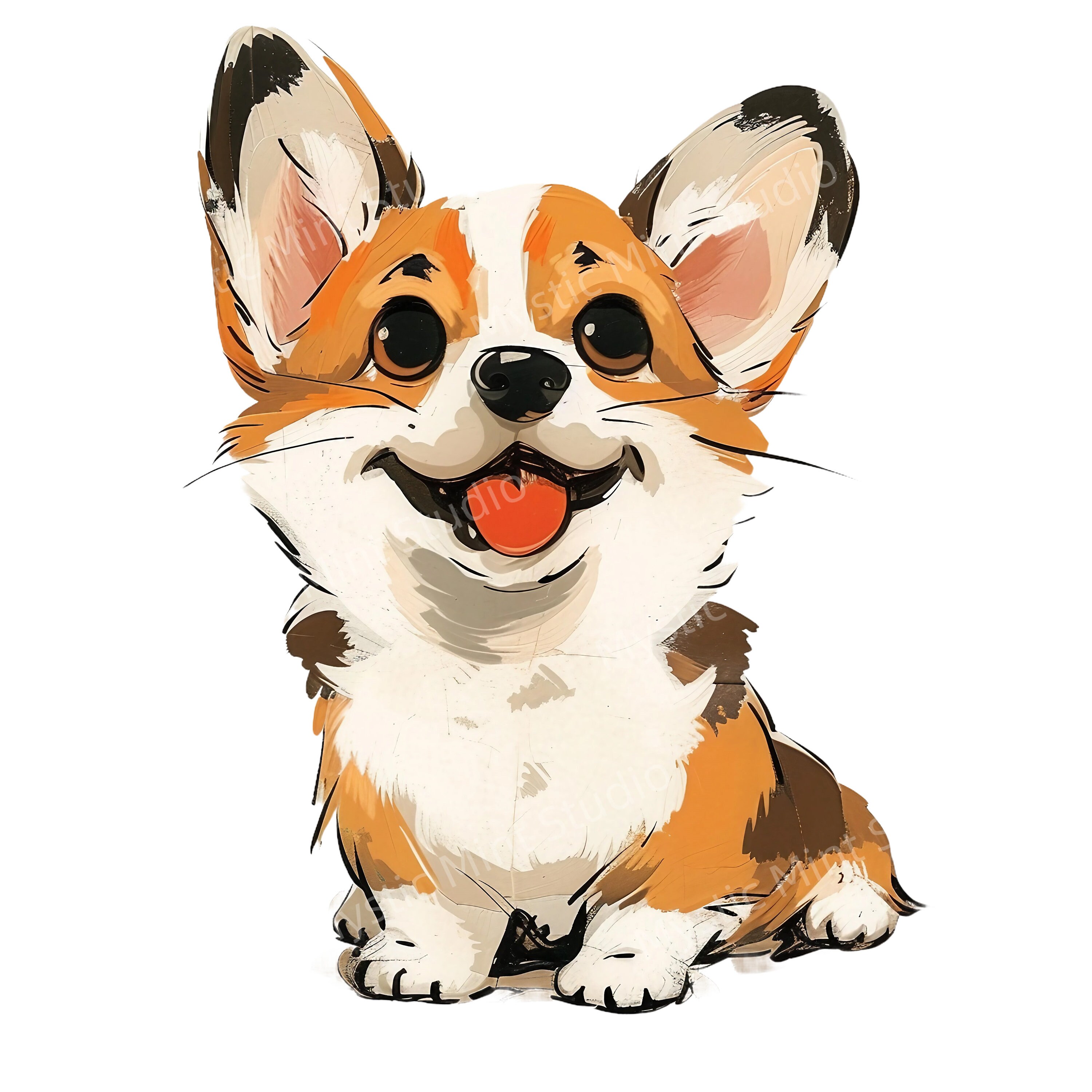 Cute Corgi Collection: High-quality PNG JPG Digital Bundle of 20 Corgi ...