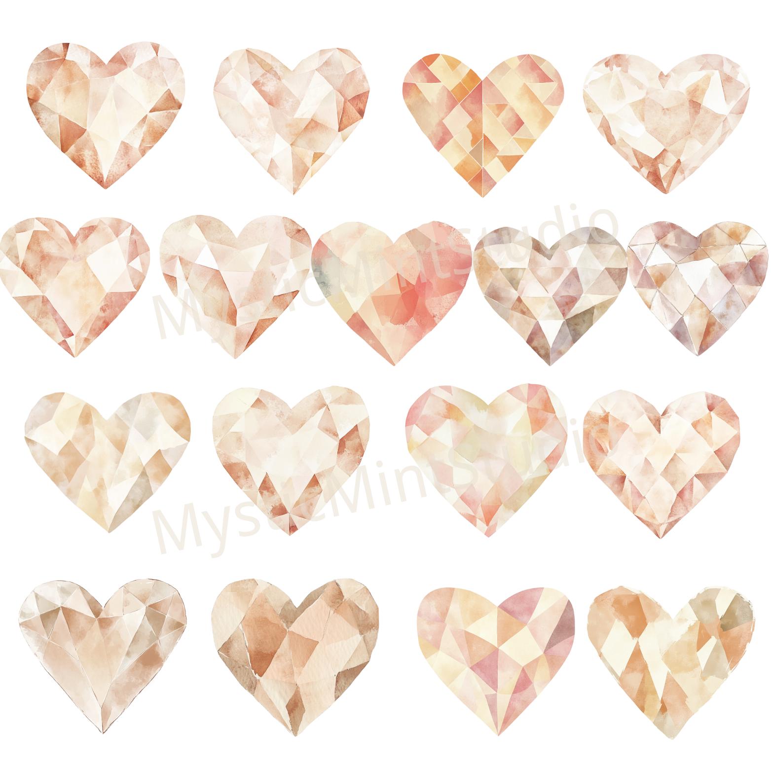 Cute Heart Clipart | Valentine's Day Clipart | Digital Heart Graphics ...