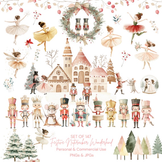 Nutcracker Clipart | Christmas Clipart | Christmas Nutcracker PNG | Ballerina Clipart | Fairy Tale Clipart | Christmas Decor Clipart
