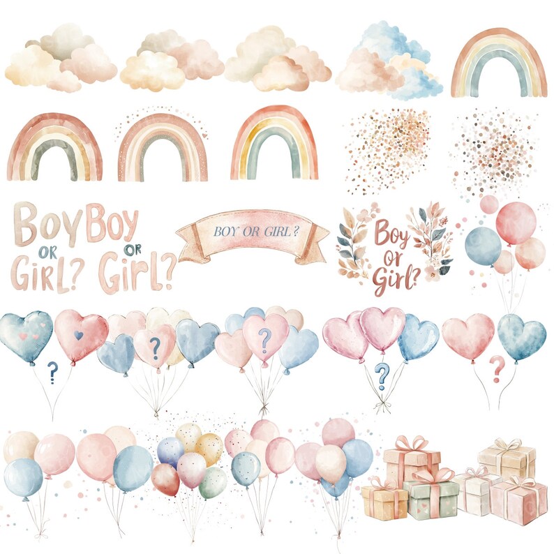 Watercolor Boho Baby Clipart | Neutral Nursery Clipart L Baby Shower ...