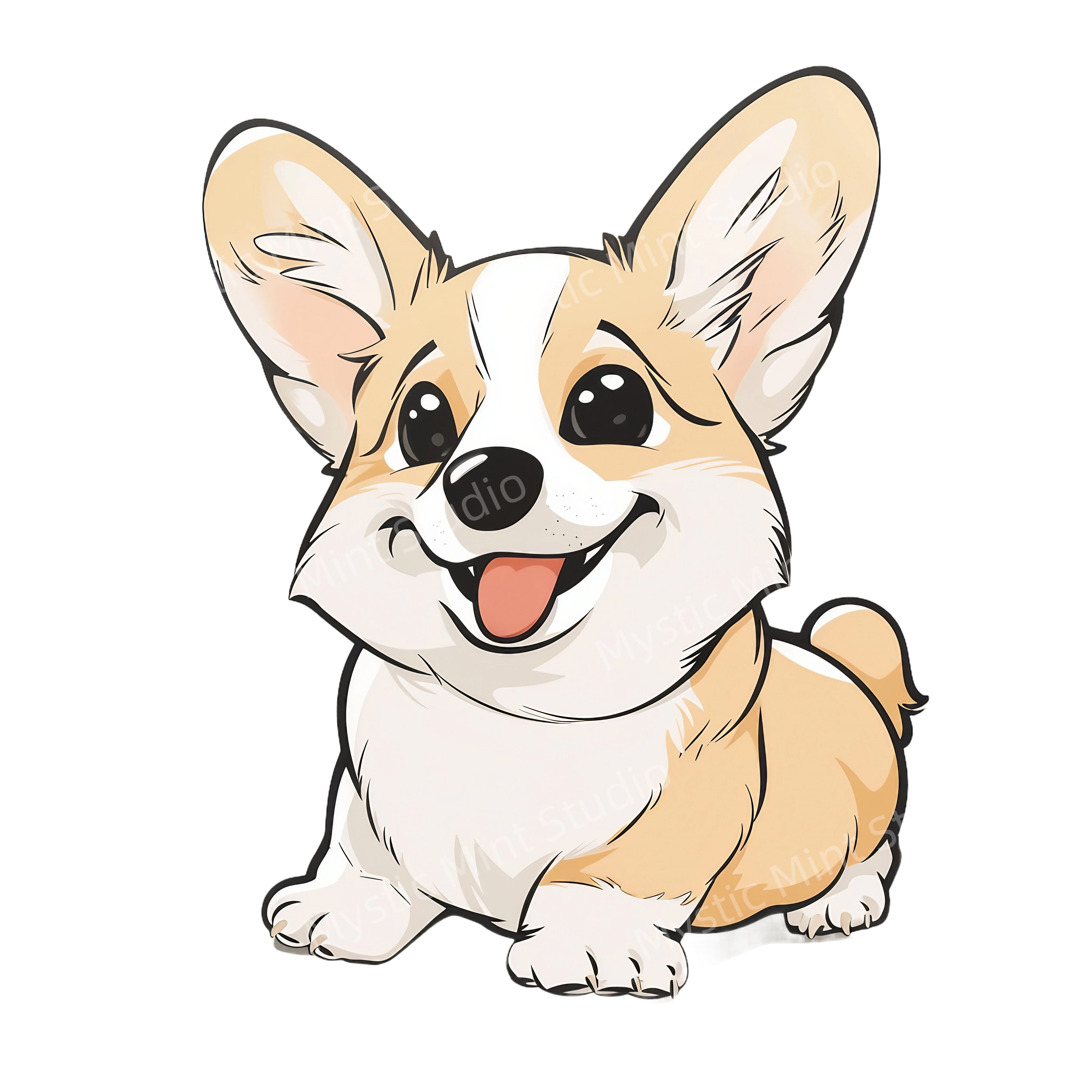 Cute Corgi Collection: High-quality PNG JPG Digital Bundle of 9 Corgi ...