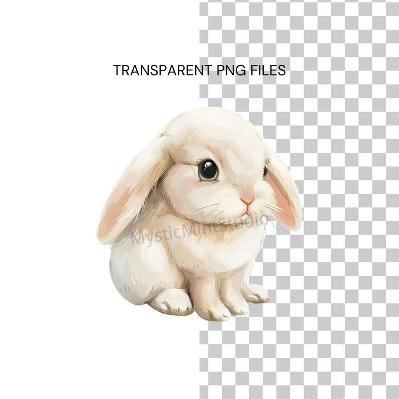 Watercolor Bunny Clipart | Cute Rabbit Clipart | Easter Bunny Clipart ...