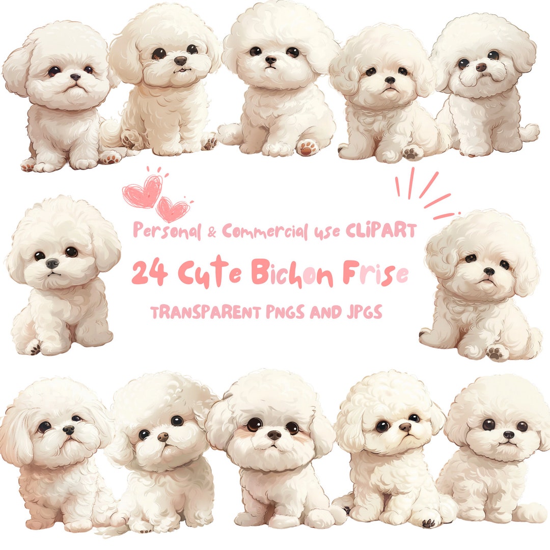 Bichon Frise Dog Clipart | Cute Bichon Clipart I Printable Dog Clipart ...