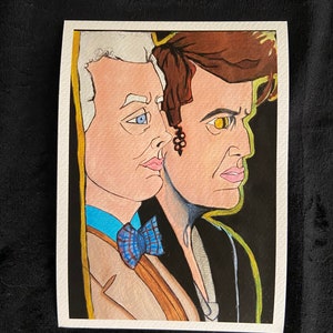 Aziraphale and Crowley 5x7 Cold Press Fine Art Paper Print