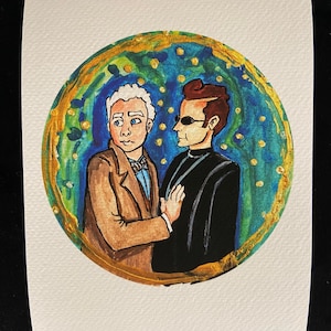 Aziraphale Touching Crowley&#39;s Chest Good Omens Season 2 5x7 print