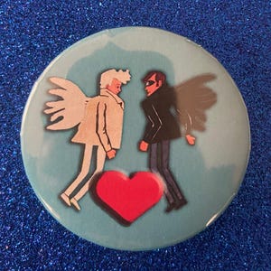 Aziraphale and Crowley 58mm size button