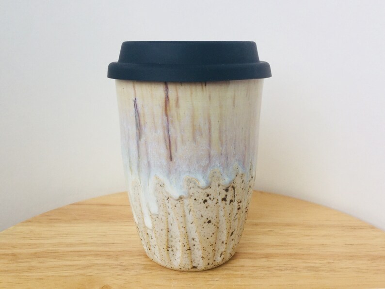 Ceramic Travel Cup With Silicone Lid Travel Coffee Cup With Etsy