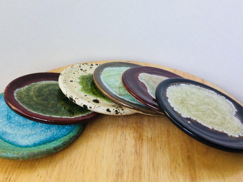 Ceramic Coaster Recycled Glass Coaster Pottery Coaster Etsy
