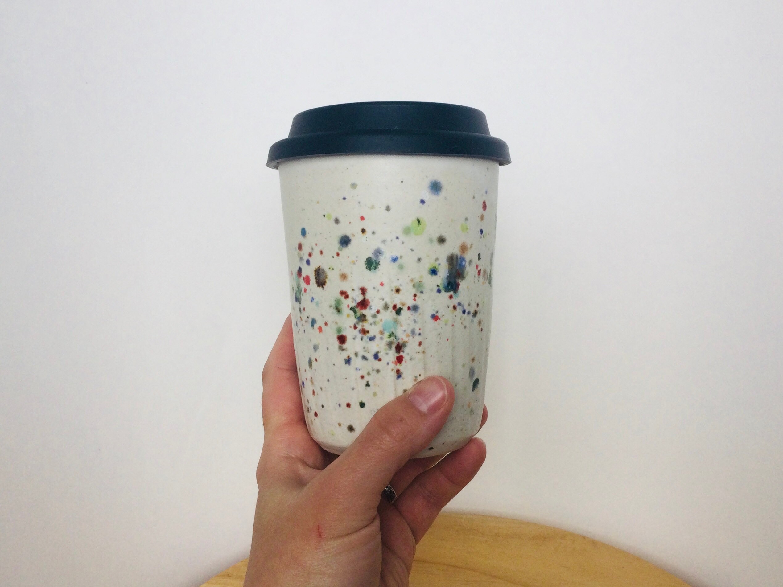 Ceramic Travel Cup With Silicone Lid Travel Coffee Cup With Etsy