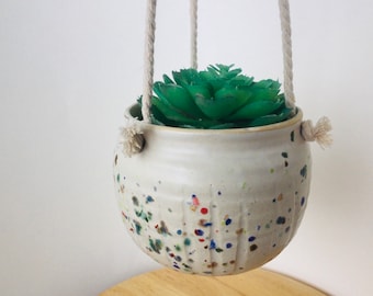 Ceramic Hanging Planter, Ceramic Planter, Hanging Planter, Pottery Hanging Planter, Succulent Planter, Forward Pottery, Handmade, Christmas