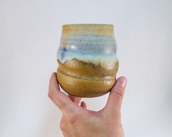 Twisty Ceramic Wine Glass, Twisty Stemless Wine Glass, Ceramic Wine Cup, Pottery Wine Glass, Pottery Wine Cup, Forward Pottery, Handmade