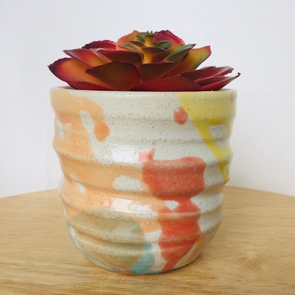 Mini Ceramic Planter, Mini Twisty Planter, Pottery Planter, Succulent Planter, Handmade, Forward Pottery, Christmas Gift