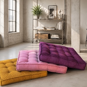 Custom Cushion, Daybe cushion , Japan Futon Daybed seating, Floor Sofa,  Window Seat, Bench Cushion, Headboard, Velvet Floor Cushion Yoga
