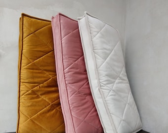 Cuscino personalizzato, cuscino Daybe, posti a sedere divano letto Futon giapponese, divano da pavimento, sedile vicino alla finestra, cuscino da panca, testiera, cuscino da pavimento in velluto Yoga