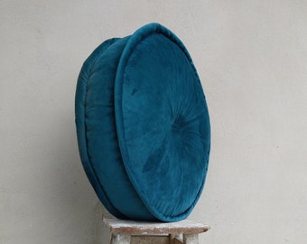 Round Velvet Floor Pouf Seating Round Cushion/Podusyka pikowana Poduszka podłogowa Francuska podusyka