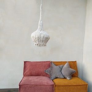 Handmade pendant lamp | Modern Crochet Lampshade | Boho Chandelier | Boho Light Pendant | Dining Light | Suspension Light | Swag Light