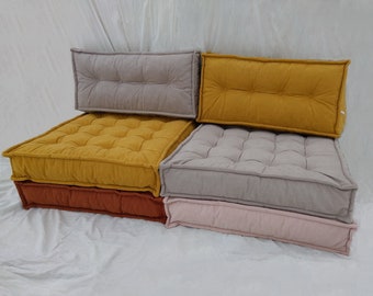 Sofas & Loveseats , Set of Floor Cushions, France Floor Cushion, Floor Pillows, Modular Floor Sofa