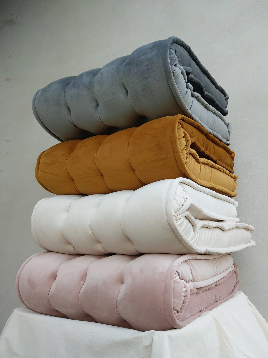 Entryway Furniture Bench Cushion Velvet Japanese Futon Etsy