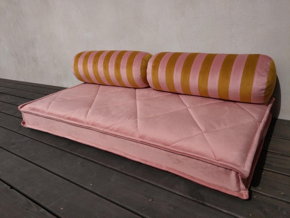 Velvet Floor Cushion for Reading Nook Custom Bench Cushion