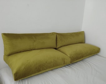 Cojín de suelo de terciopelo hecho a mano: cojín japonés para asiento de ventana.