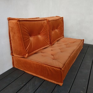 Floor cushion , Floor Sofa, floor couch , Window Seat Quilted Cushions, Bench Cushion, Velvet Japanese floor seating, floor pillow