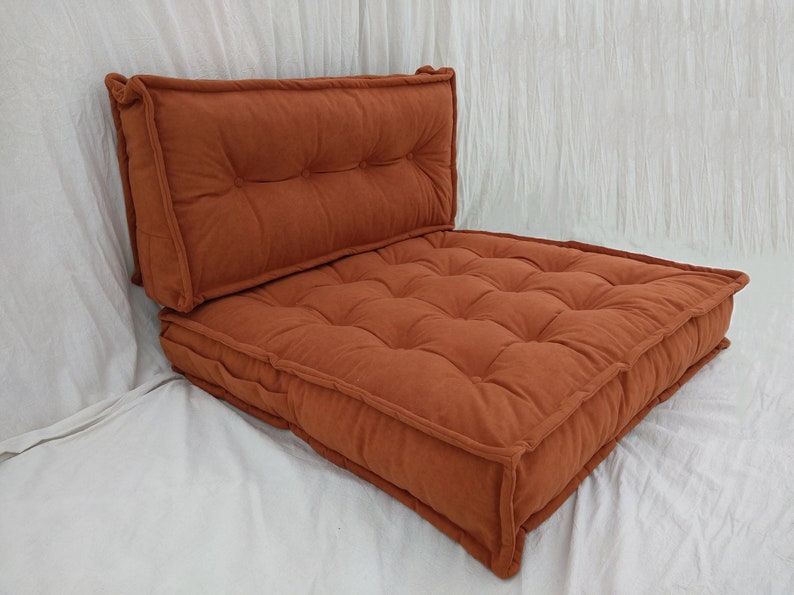 Banken en loveseats, set vloerkussens, France vloerkussen, vloerkussens, modulaire vloerbank Rust/Cooper