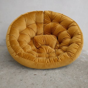 Size S/M Futon , Velvet Futon , Floor Quilt Cushion, Chair Sofa Tufted, Floor Pillow | Floor Cushion | Round Cushion | Swing Cushion