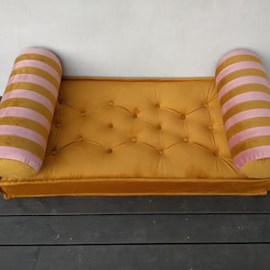 Velvet Floor Cushion for Reading Nook - Custom Bench Cushion - Large Floor Pillow - Cozy Sofa Seating