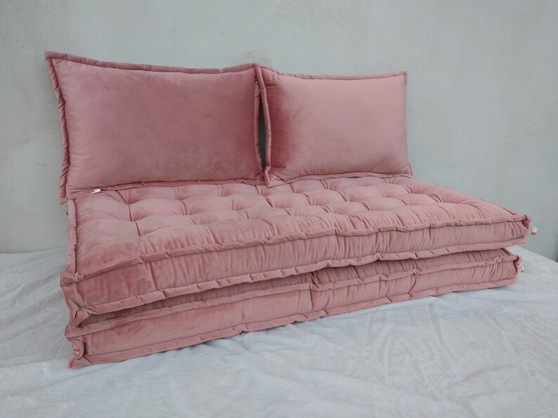 Floor cushion , Floor Sofa, floor couch , Window Seat Quilted Cushions, Bench Cushion, Velvet Japanese floor seating, floor pillow