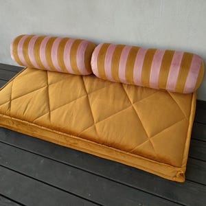 Velvet Floor Cushion for Reading Nook - Custom Bench Cushion - Large Floor Pillow - Cozy Sofa Seating