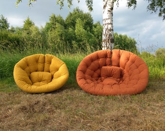 Chair Futon , Velvet Futon , Floor Quilt Cushion, Chair Sofa Tufted, Floor Pillow | Floor Cushion | Round Cushion | Swing Cushion