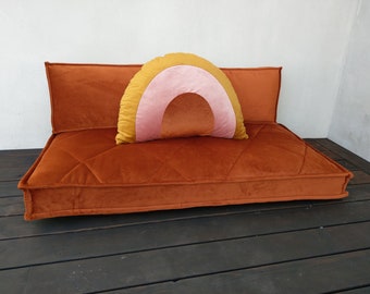 Cuscino da pavimento, divano da pavimento, cuscino da panca, cuscino francese francese Sedile trapuntato con sedile vicino alla finestra, cuscino da pavimento futon giapponese in velluto