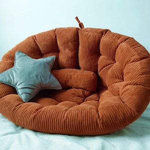 Corduroy Floor Cushion | Tailormade Pillow | Large round pillow | floor seating | reading corner | Relaxation pillow | Floor sofa