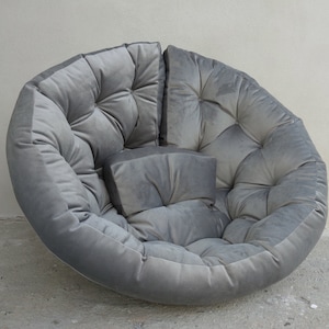 Cozy Floor Cushion, Reading Nook Decor, Large Floor Pillow , Floor Futon in Velvet